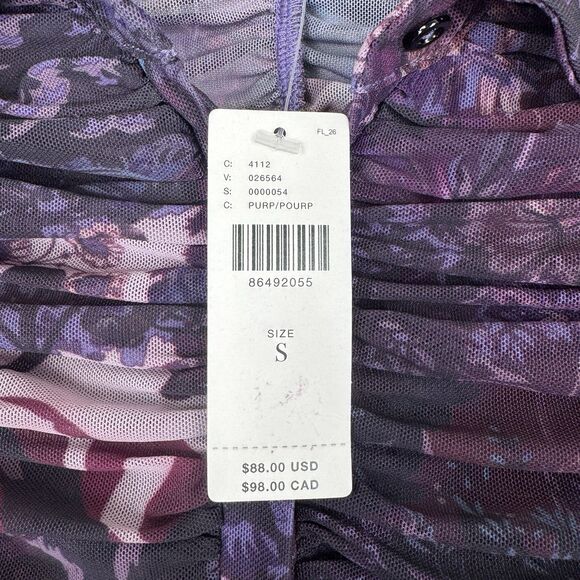 Pilcro Anthropologie Top Womens Small Purple Sheer‎ Button Up Nylon Fairy Grunge - Picture 10 of 16